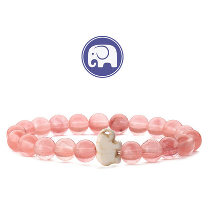 Olivenorma Elephant Wisdom Gemstone Bracelet - Rose Quartz - image 6