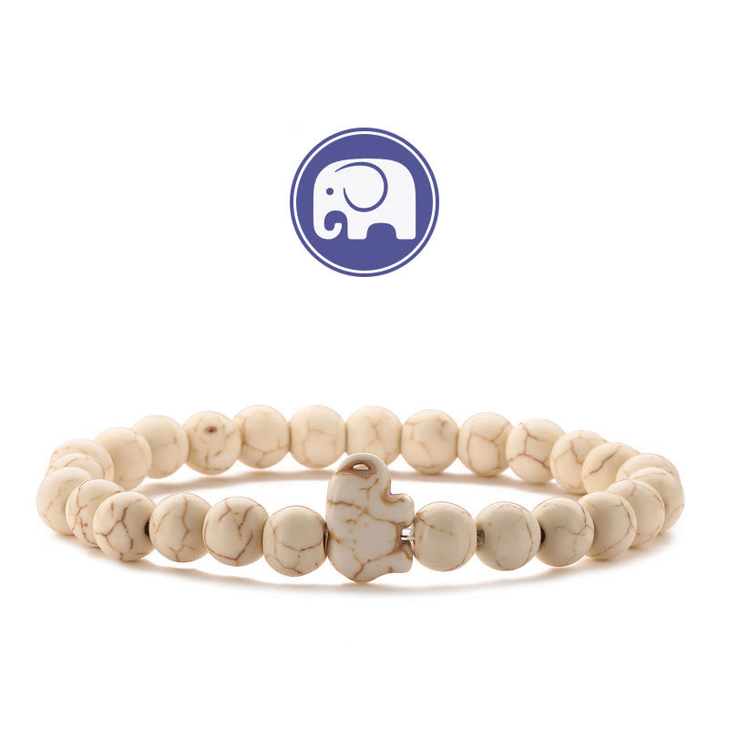 Olivenorma Elephant Wisdom Gemstone Bracelet - Beige Turquoise - image 15