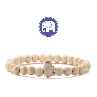 Olivenorma Elephant Wisdom Gemstone Bracelet - Beige Turquoise - image 15