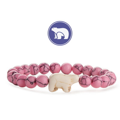 Olivenorma Polar Bear Gemstone Bracelet - Pink Turquoise - image 4