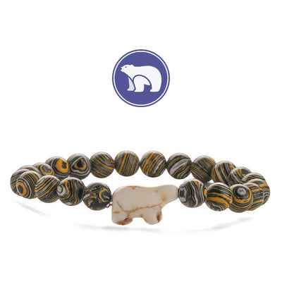 Olivenorma Polar Bear Gemstone Bracelet - Yellow Malachite - image 7