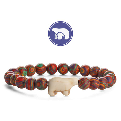 Olivenorma Polar Bear Gemstone Bracelet - Red Malachite - image 8