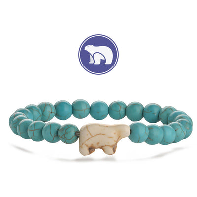 Olivenorma Polar Bear Gemstone Bracelet - Turquoise - image 1