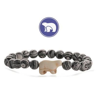 Olivenorma Polar Bear Gemstone Bracelet - White Malachite - image 9