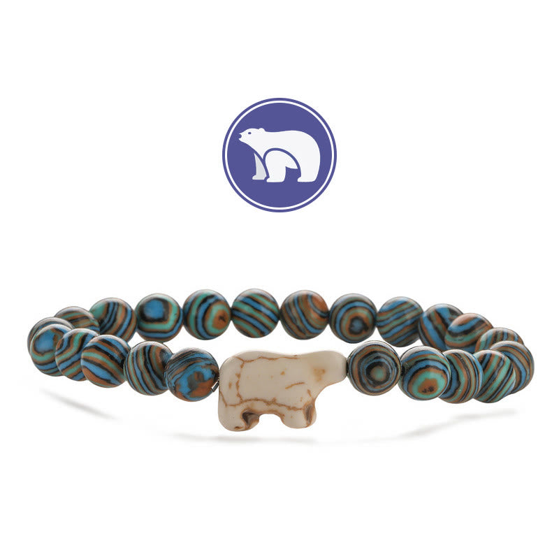 Olivenorma Polar Bear Gemstone Bracelet - Blue Malachite - image 6