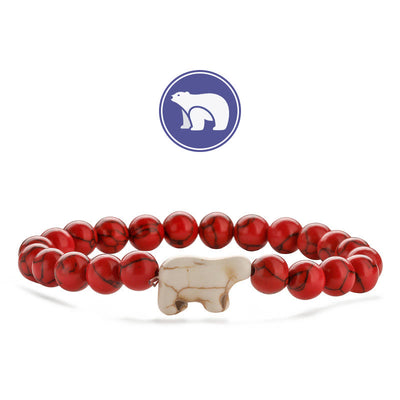 Olivenorma Polar Bear Gemstone Bracelet - Red Turquoise - image 5