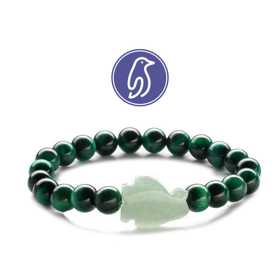 Olivenorma Penguin Guideline Gemstone Bracelet - Green Tiger Eye & Green Aventurine - image 18