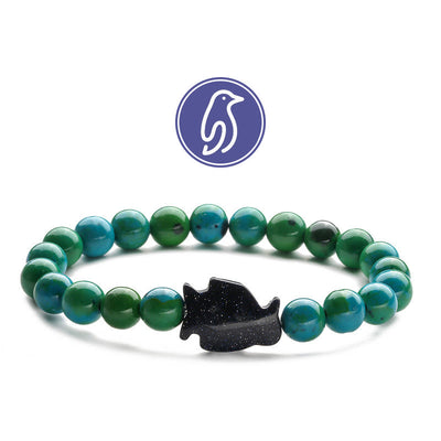 Olivenorma Penguin Guideline Gemstone Bracelet - Chrysocolla & Blue Sandstone - image 4
