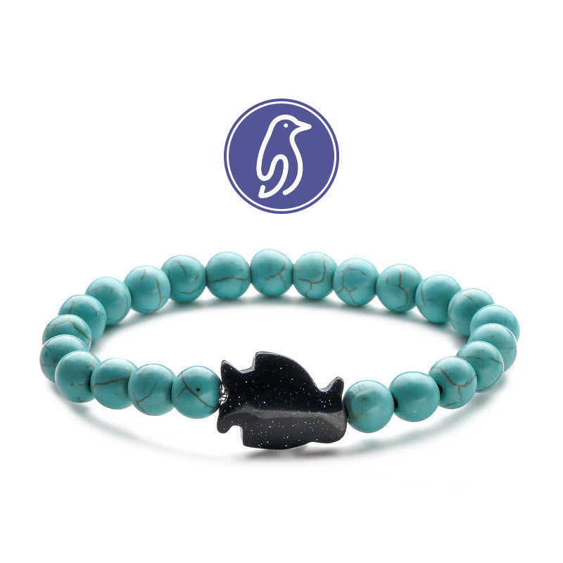 Olivenorma Penguin Guideline Gemstone Bracelet - Turquoise & Blue Sandstone - image 1