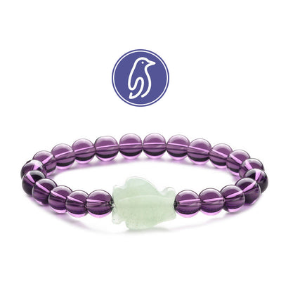Olivenorma Penguin Guideline Gemstone Bracelet - Purple Glass & Green Aventurine - image 22