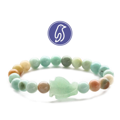 Olivenorma Penguin Guideline Gemstone Bracelet - Amazonite & Green Aventurine - image 14