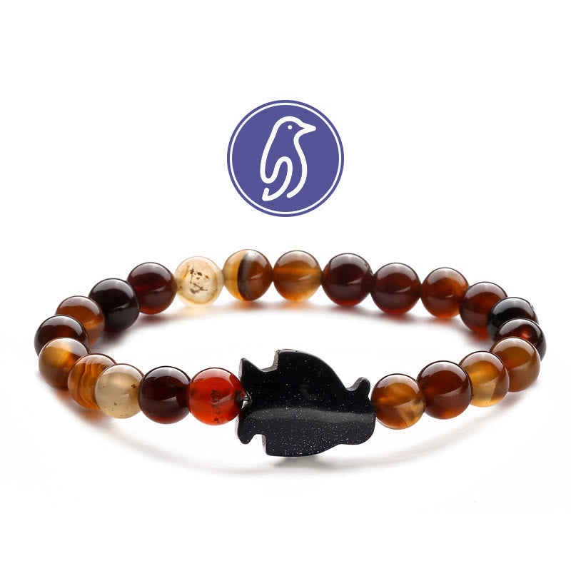 Olivenorma Penguin Guideline Gemstone Bracelet - Agate & Blue Sandstone - image 12