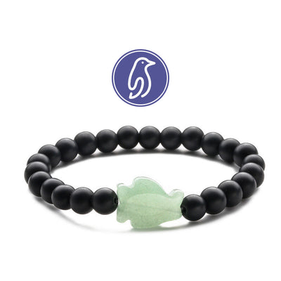 Olivenorma Penguin Guideline Gemstone Bracelet - Black Onyx & Green Aventurine - image 15