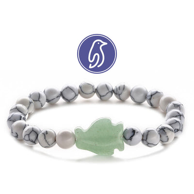 Olivenorma Penguin Guideline Gemstone Bracelet - Howlite & Green Aventurine - image 19
