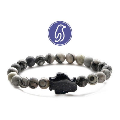 Olivenorma Penguin Guideline Gemstone Bracelet - Grey Jasper & Blue Sandstone - image 9