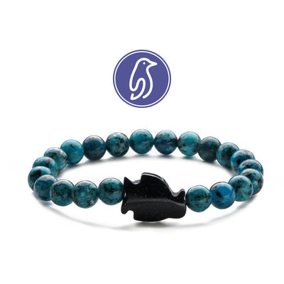 Olivenorma Penguin Guideline Gemstone Bracelet - African Turquoise & Blue Sandstone - image 7