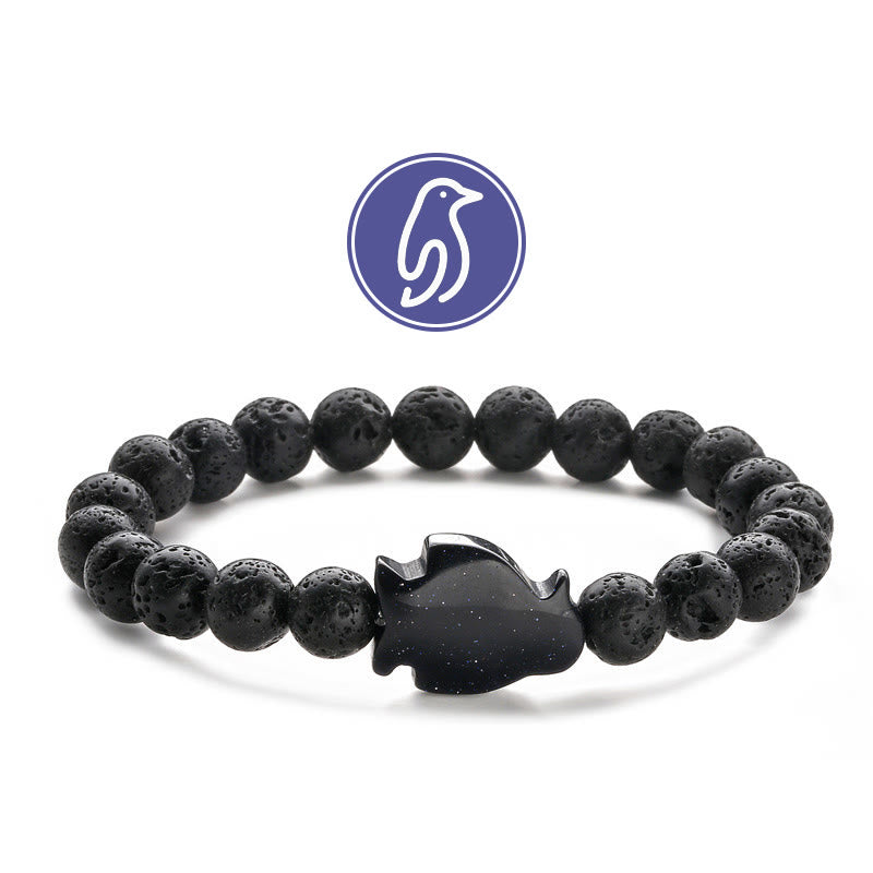 Olivenorma Penguin Guideline Gemstone Bracelet - Lava Stone & Blue Sandstone - image 10