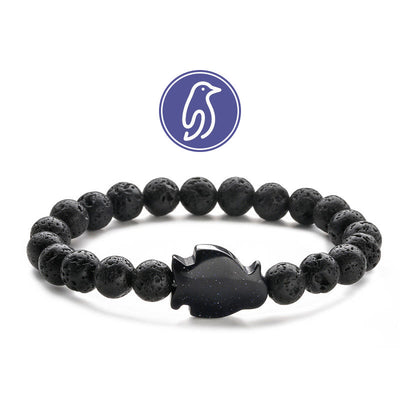 Olivenorma Penguin Guideline Gemstone Bracelet - Lava Stone & Blue Sandstone - image 10