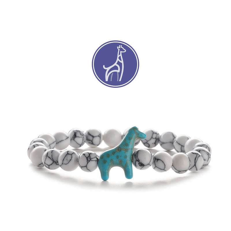Olivenorma Giraffe Growth Gemstone Bracelet - Blue Giraffe - Howlite - image 18