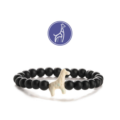 Olivenorma Giraffe Growth Gemstone Bracelet - White Giraffe - Black Onyx - image 5