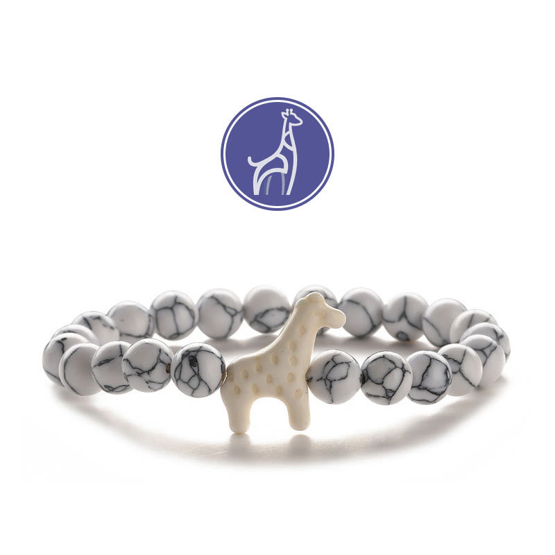 Olivenorma Giraffe Growth Gemstone Bracelet - White Giraffe - Howlite - image 17