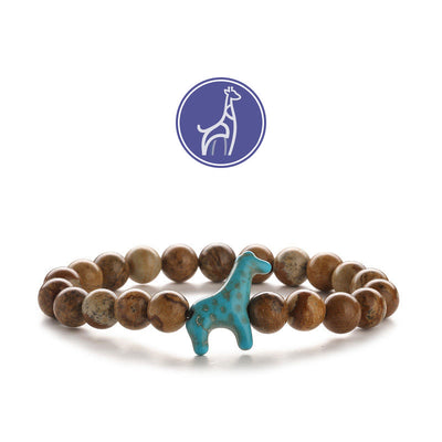 Olivenorma Giraffe Growth Gemstone Bracelet - Blue Giraffe - Picture Jasper - image 14