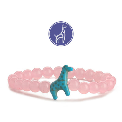 Olivenorma Giraffe Growth Gemstone Bracelet - Blue Giraffe - Rose Quartz - image 12
