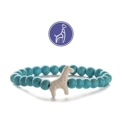 Olivenorma Giraffe Growth Gemstone Bracelet - White Giraffe - Turquoise - image 1