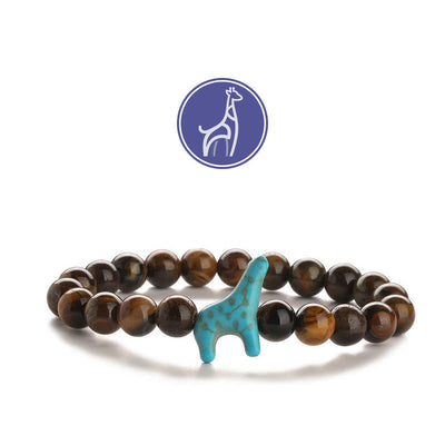 Olivenorma Giraffe Growth Gemstone Bracelet - Blue Giraffe - Tiger Eye - image 20