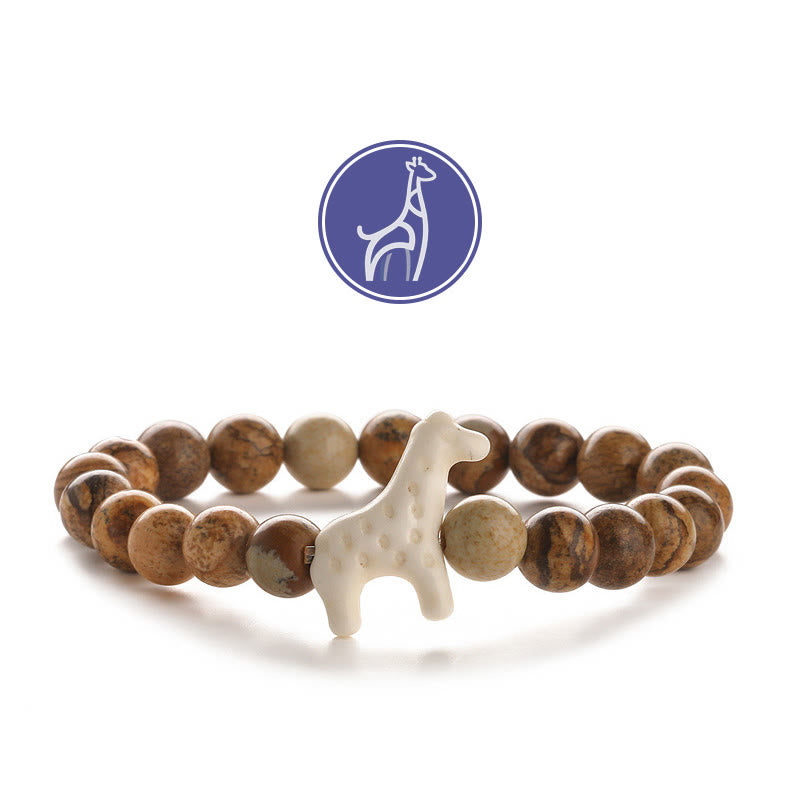 Olivenorma Giraffe Growth Gemstone Bracelet - White Giraffe - Picture Jasper - image 13