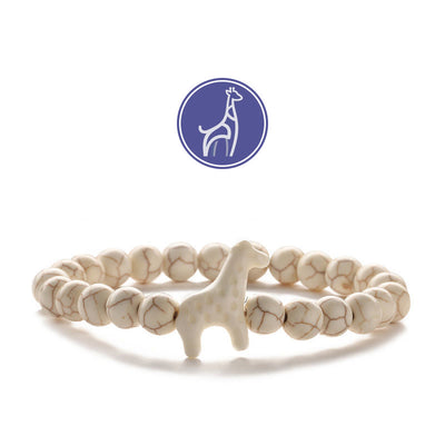 Olivenorma Giraffe Growth Gemstone Bracelet - White Giraffe - Beige Turquoise - image 15