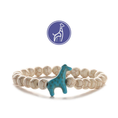 Olivenorma Giraffe Growth Gemstone Bracelet - Blue Giraffe - Beige Turquoise - image 16