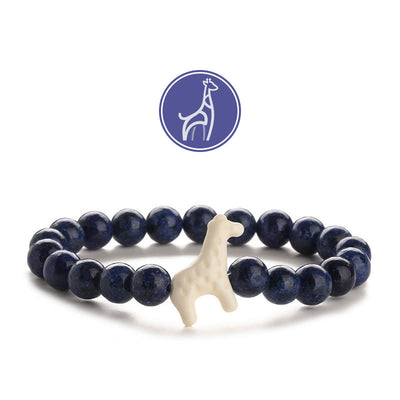 Olivenorma Giraffe Growth Gemstone Bracelet - White Giraffe - Lapis Lazuli - image 7