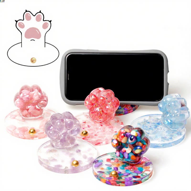 Olivenorma Natural Stone Epoxy Cat Claw Mobile Phone Holder - image 1