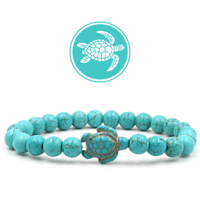Olivenorma Turtle Blessing Amulet Gemstone Bracelet - Turquoise - image 1