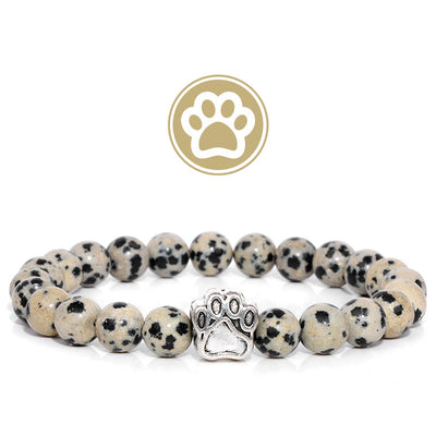 Olivenorma Furry Blessing Paw Gemstone Bracelet - Dalmatian Jasper - image 1
