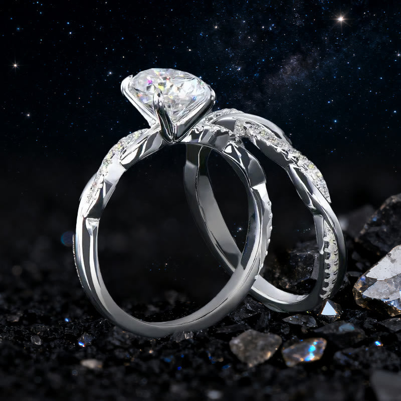 Olivenorma Celestial Nyx Moissanite Twist Ring Set - image 4