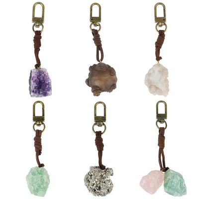Olivenorma Natural Raw Crystal Gemstone Pendant Variety Keychain - image 22