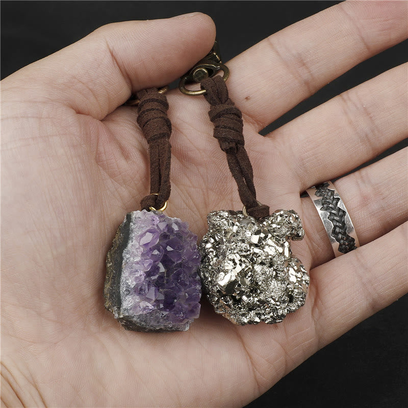 Olivenorma Natural Raw Crystal Gemstone Pendant Variety Keychain - image 20