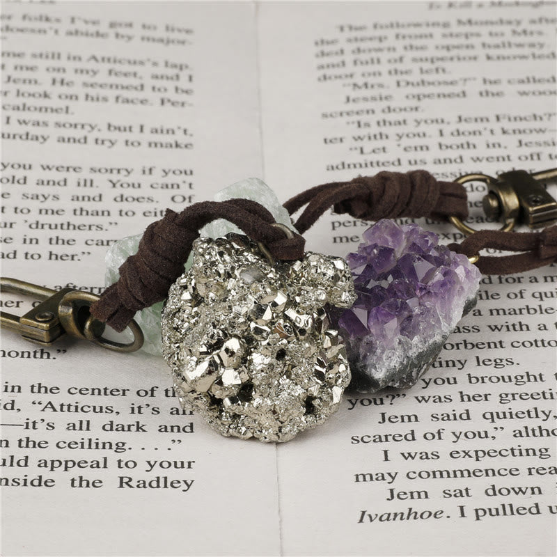 Olivenorma Natural Raw Crystal Gemstone Pendant Variety Keychain - image 21