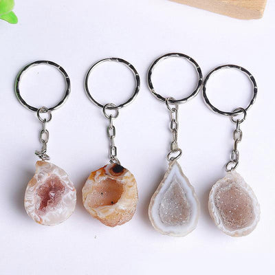 Olivenorma Natural - Shaped Agate Geode Keychain - image 3