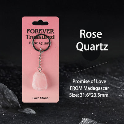 Olivenorma Natural Gemstone Keychains - Renewal & Love & Peace Themed - Pink Crystal - image 5