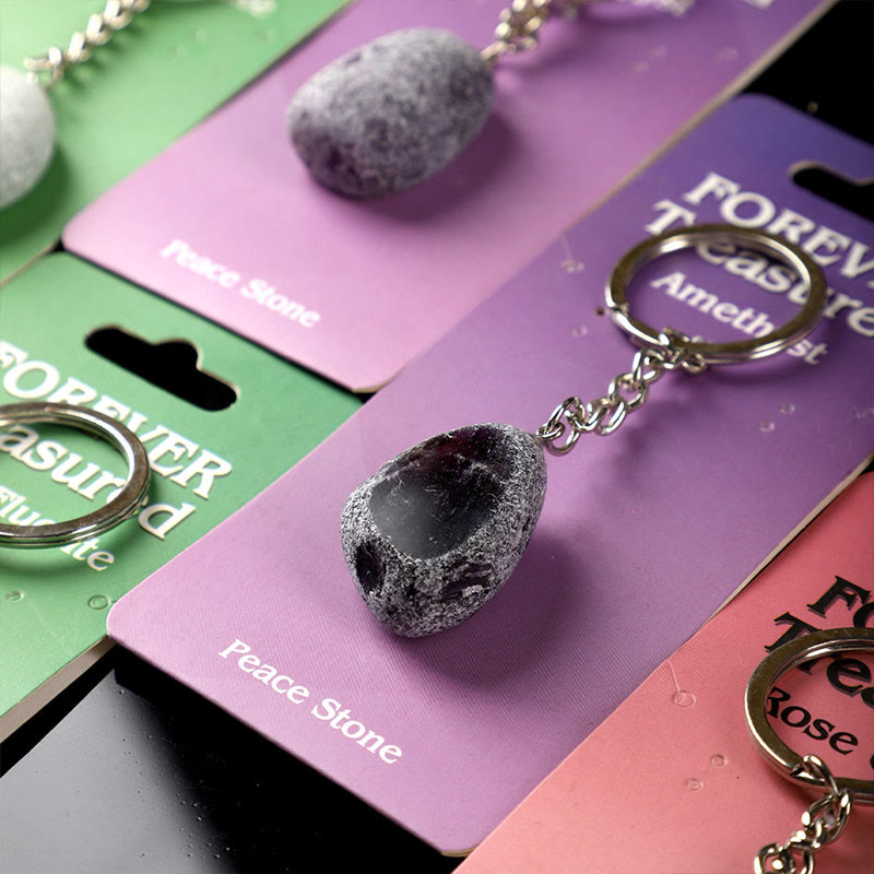 Olivenorma Natural Gemstone Keychains - Renewal & Love & Peace Themed - image 11