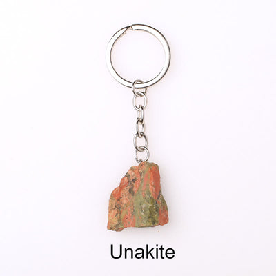 Olivenorma Unique Raw Crystal Raw Gemstone Keychain - Unakite - image 58