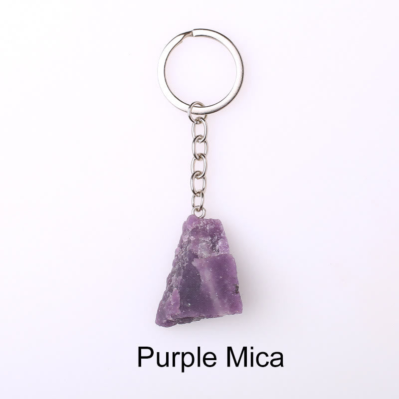 Olivenorma Unique Raw Crystal Raw Gemstone Keychain - Purple Mica - image 50