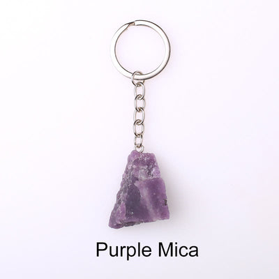 Olivenorma Unique Raw Crystal Raw Gemstone Keychain - Purple Mica - image 50