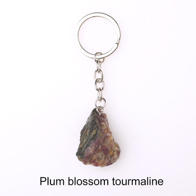 Olivenorma Unique Raw Crystal Raw Gemstone Keychain - Plum Blossom Tourmaline - image 56