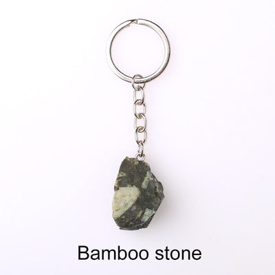 Olivenorma Unique Raw Crystal Raw Gemstone Keychain - Bamboo Stone - image 55