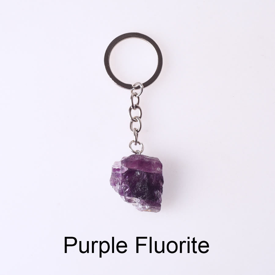 Olivenorma Unique Raw Crystal Raw Gemstone Keychain - Purple Fluorite - image 65
