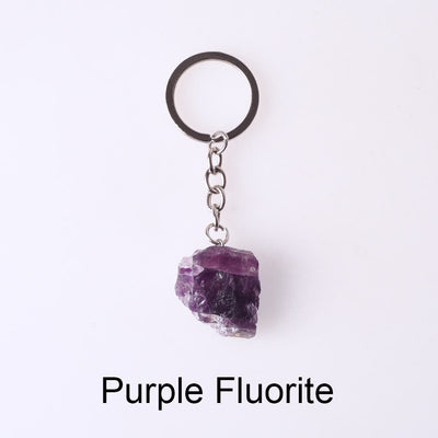 Olivenorma Unique Raw Crystal Raw Gemstone Keychain - Purple Fluorite - image 65